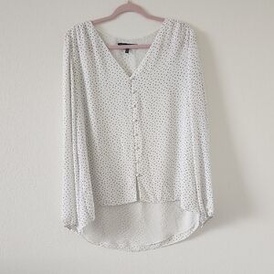 White House Black Market White Polka Dot Blouse